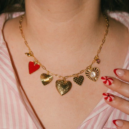 Romanticize Your Life! Hearts 7 Charm Necklace