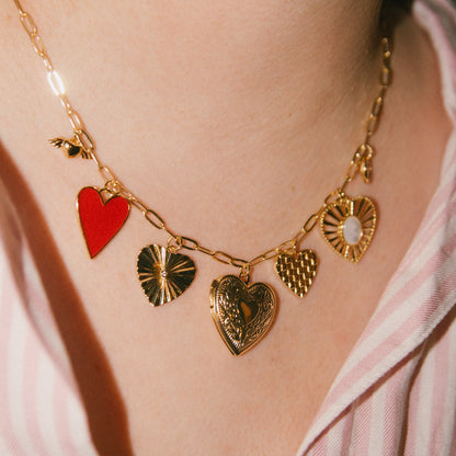 Romanticize Your Life! Hearts 7 Charm Necklace
