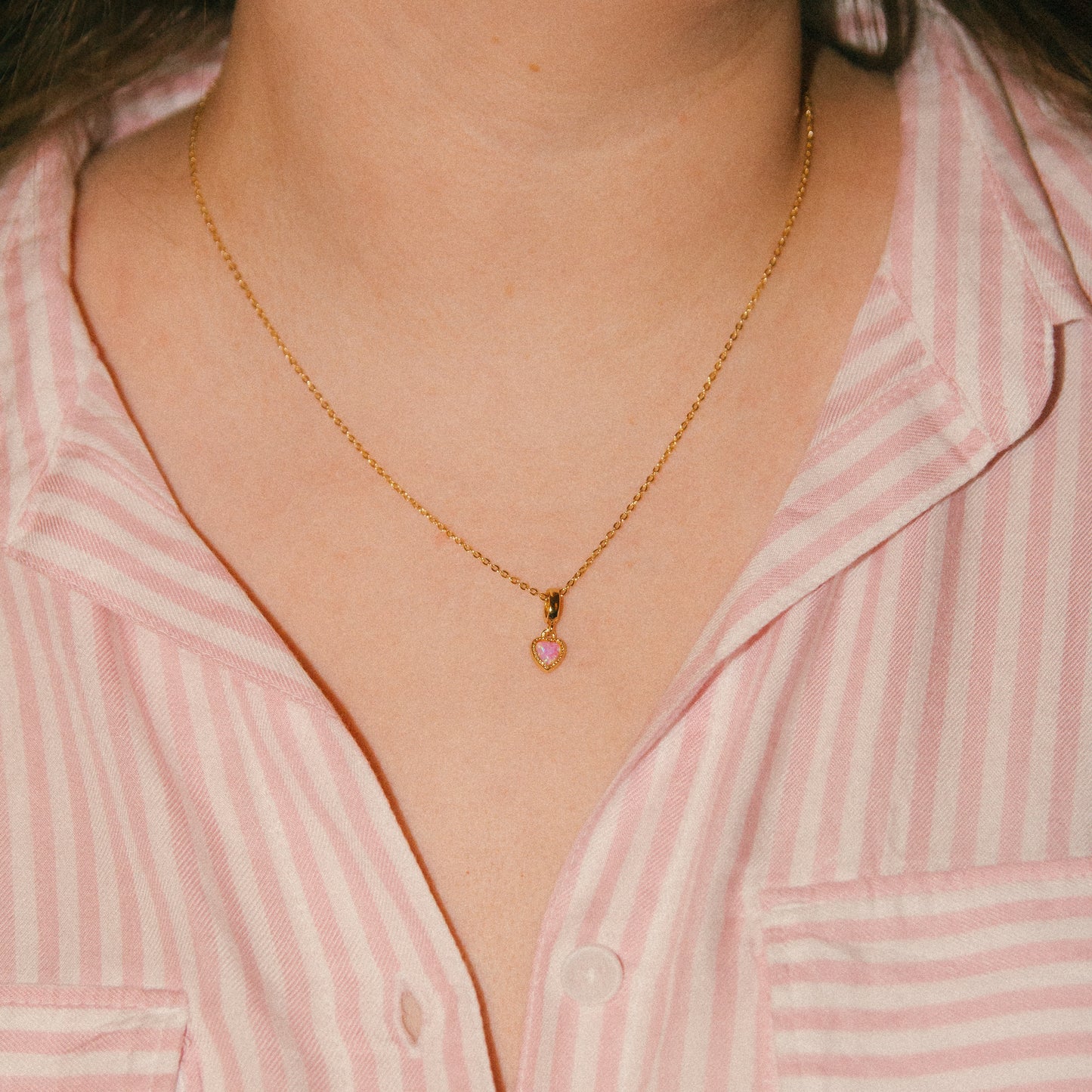 Hopeless Romantic Opal Heart Necklace