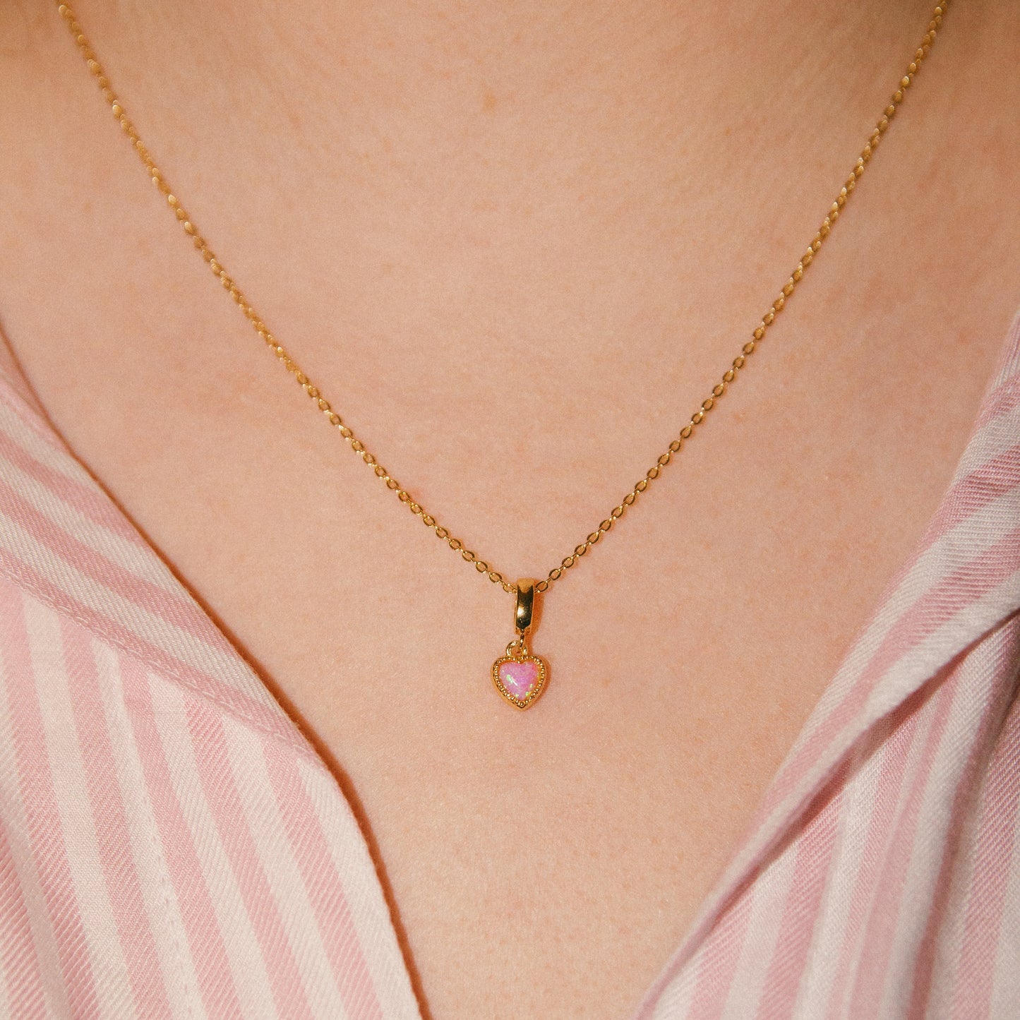 Hopeless Romantic Opal Heart Necklace