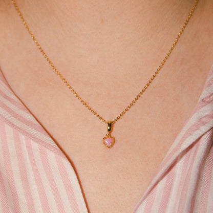 Hopeless Romantic Opal Heart Necklace