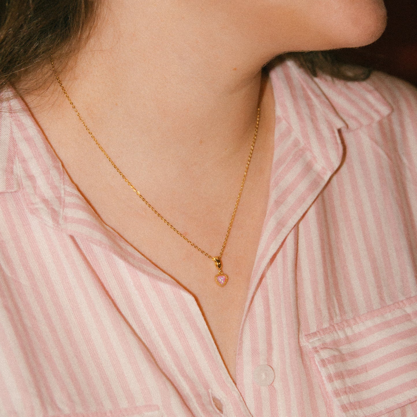 Hopeless Romantic Opal Heart Necklace