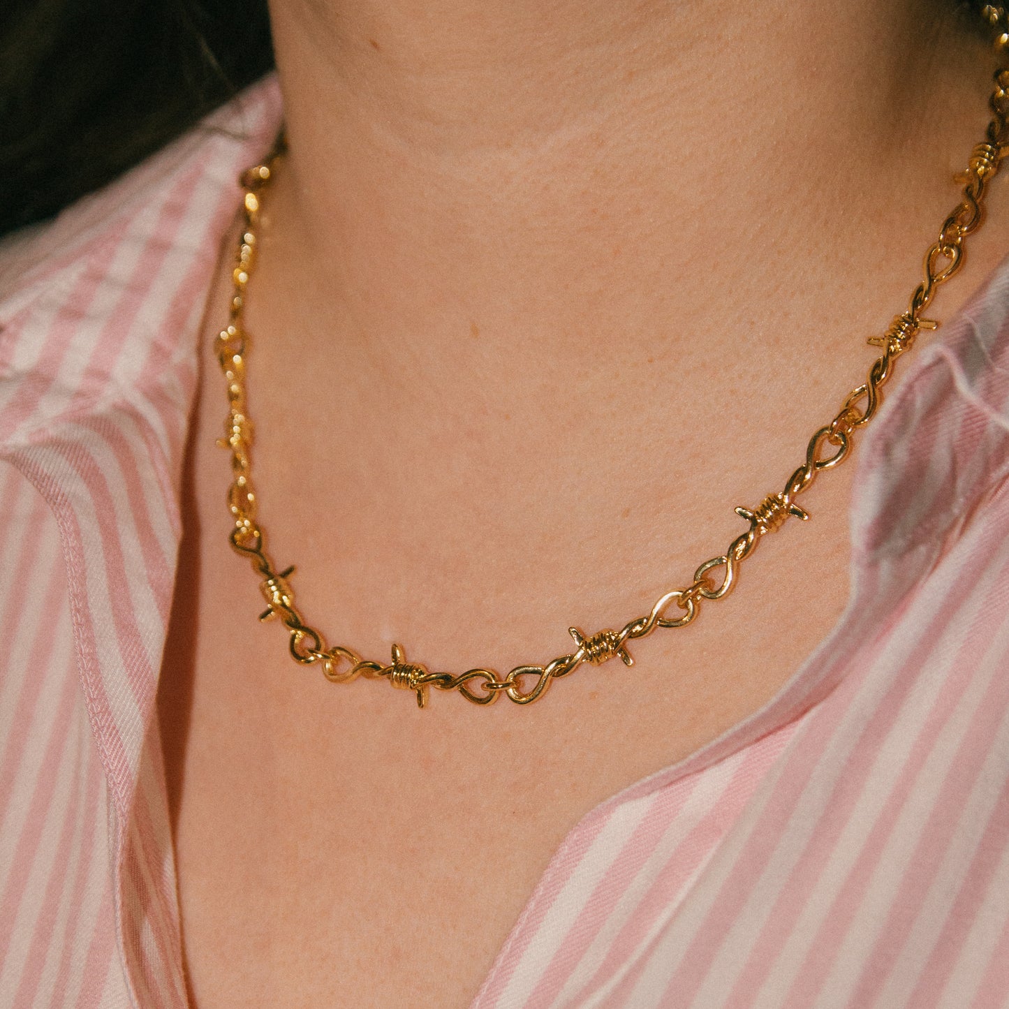 Match My Freak Barbed Wire Chain Necklace - Gold