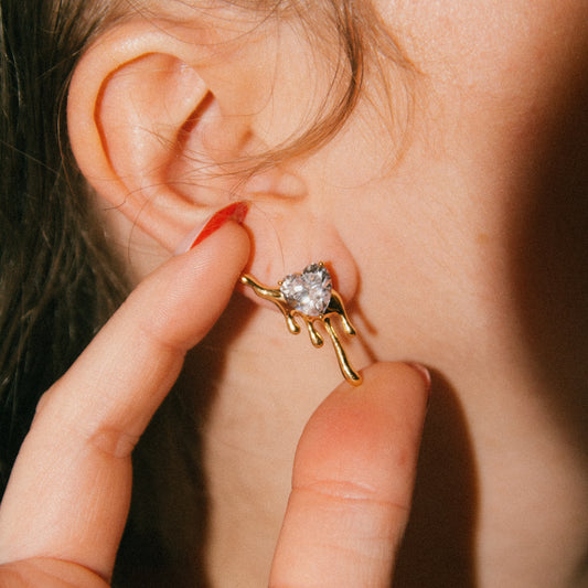 Slow Burn Melting Heart Studs