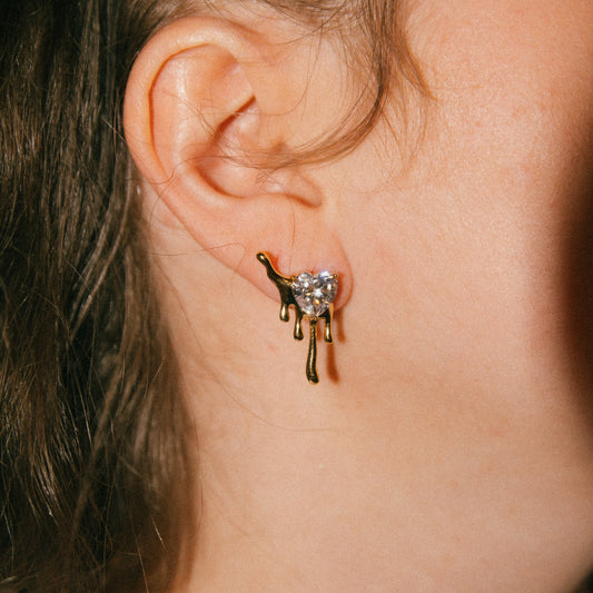Slow Burn Melting Heart Studs