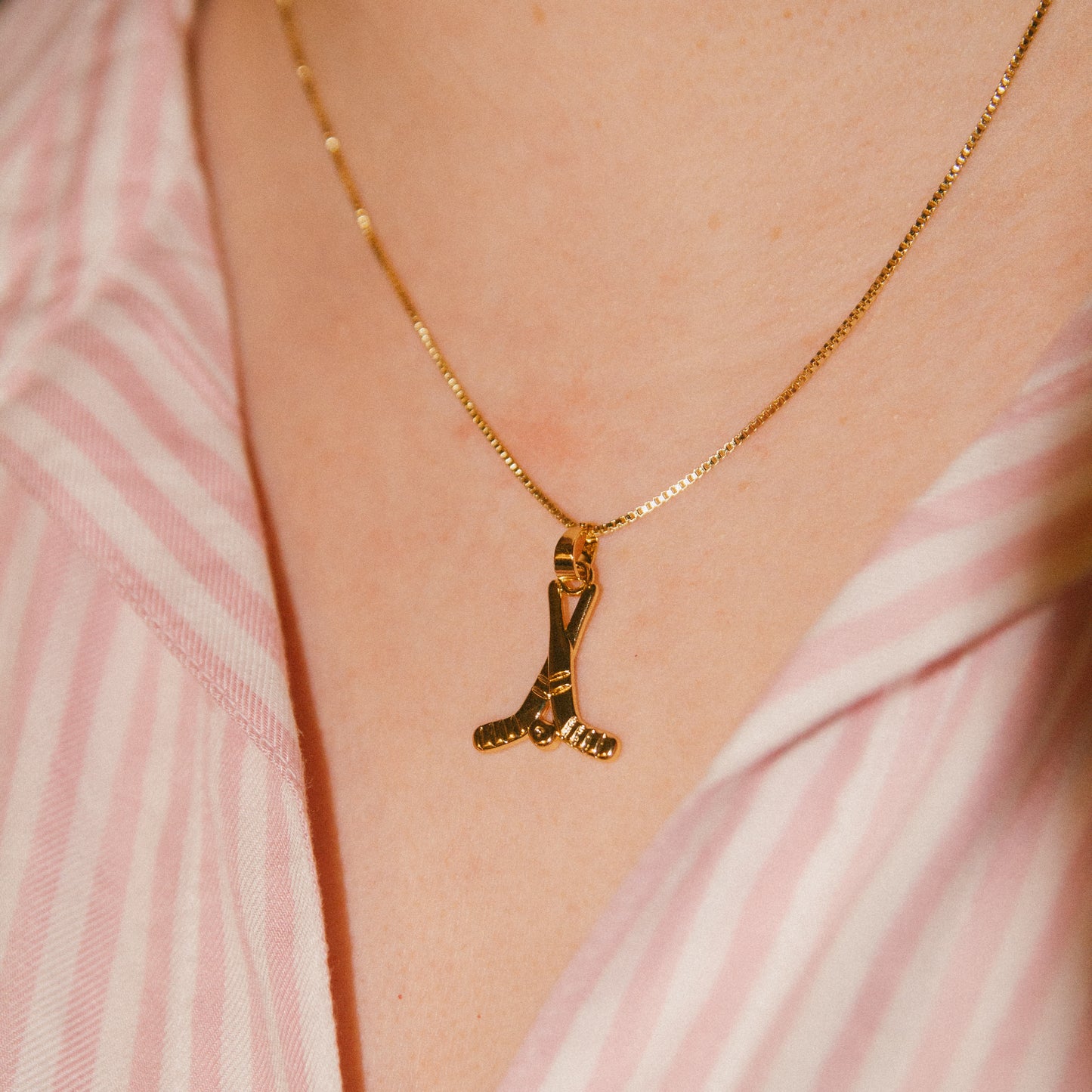 Coming to the Cottage Hockey Necklace