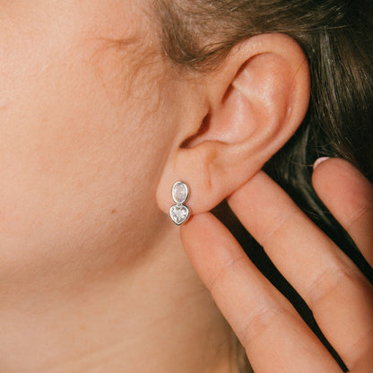 Romance Isn't Dead Heart Studs - Silver