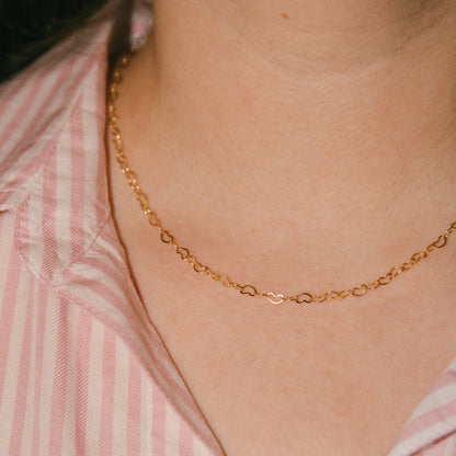 Love Language Heart Link Chain Necklace