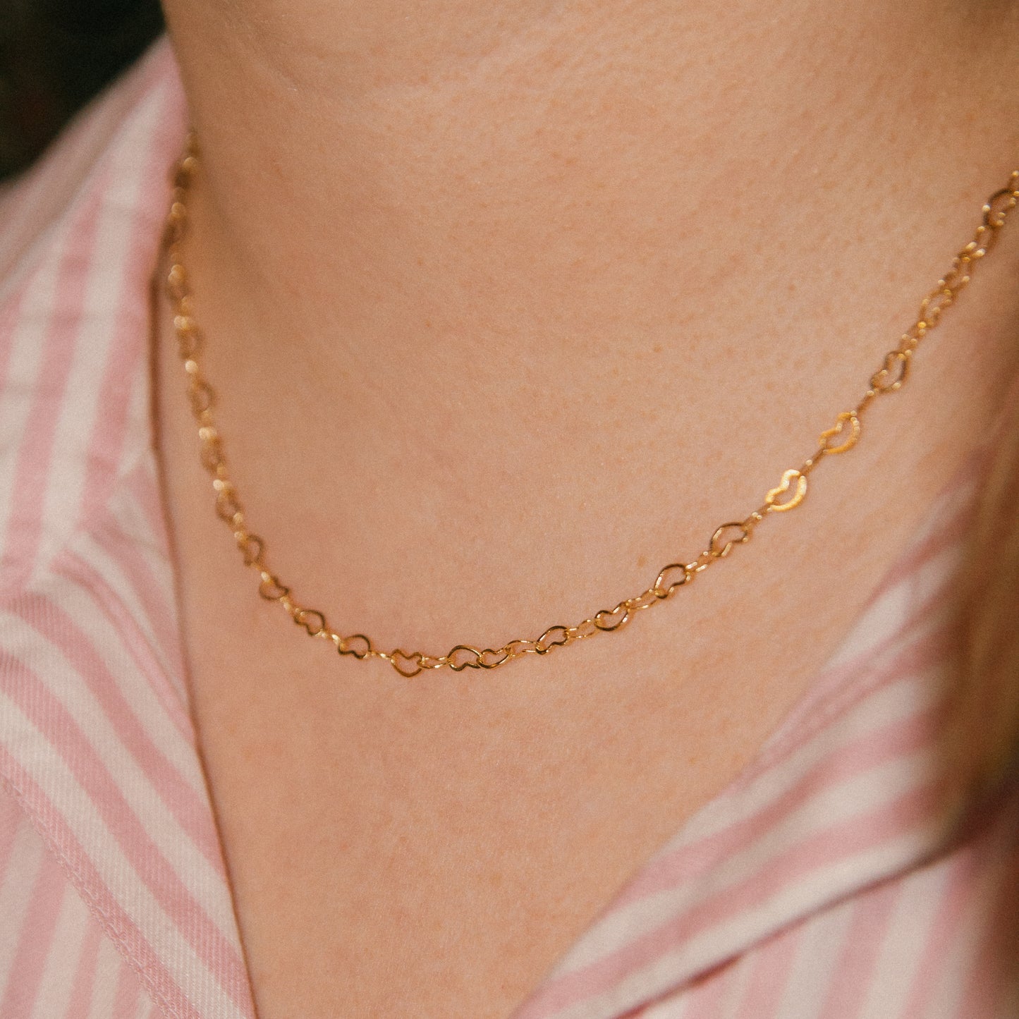 Love Language Heart Link Chain Necklace