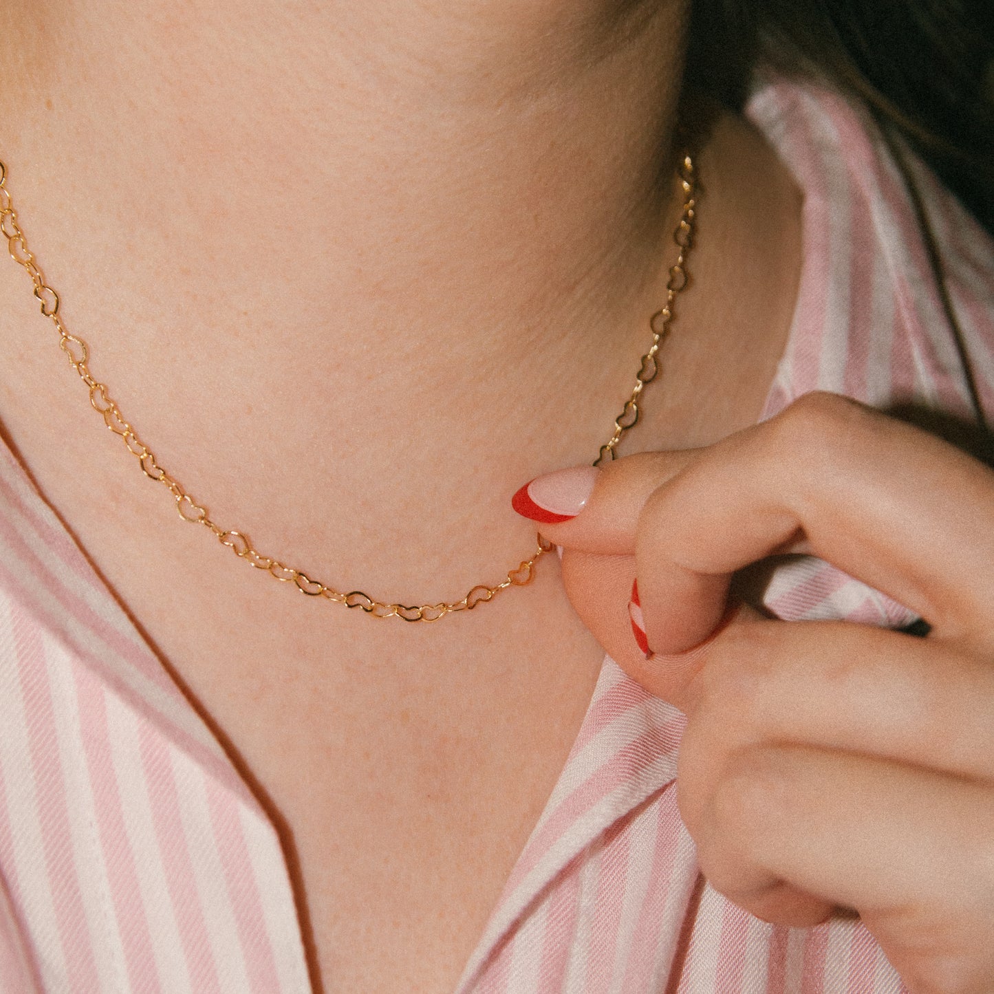 Love Language Heart Link Chain Necklace