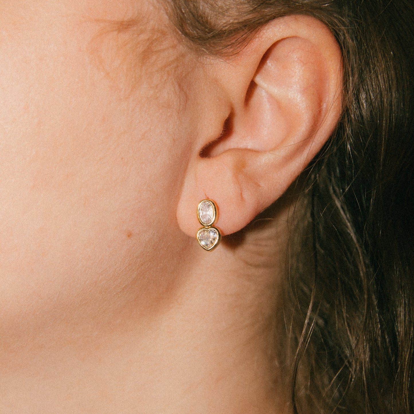 Romance Isn't Dead Heart Studs - Gold