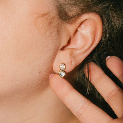 Romance Isn't Dead Heart Studs - Gold