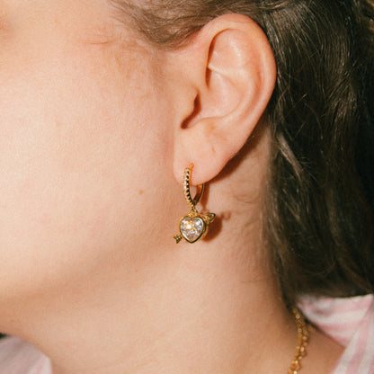 Lovergirl Heart and Arrow Hoops