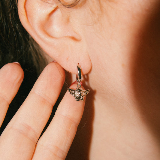 Stupid Cupid Huggies - Silver