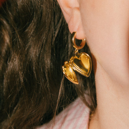 Memory Lane Locket Hoops