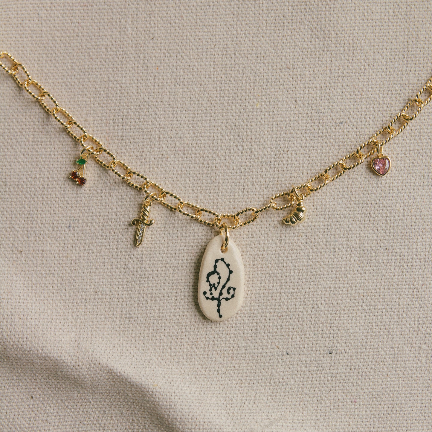 Duality of Woman 5 Charm Necklace