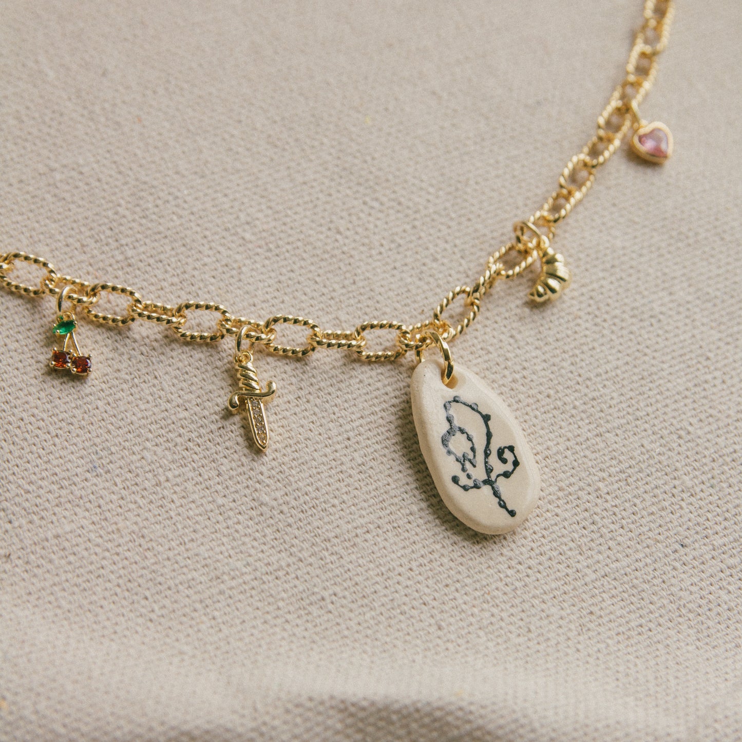 Duality of Woman 5 Charm Necklace