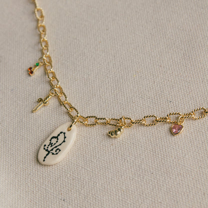 Duality of Woman 5 Charm Necklace