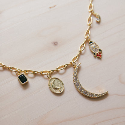 Moon Joy 5 Charm Necklace