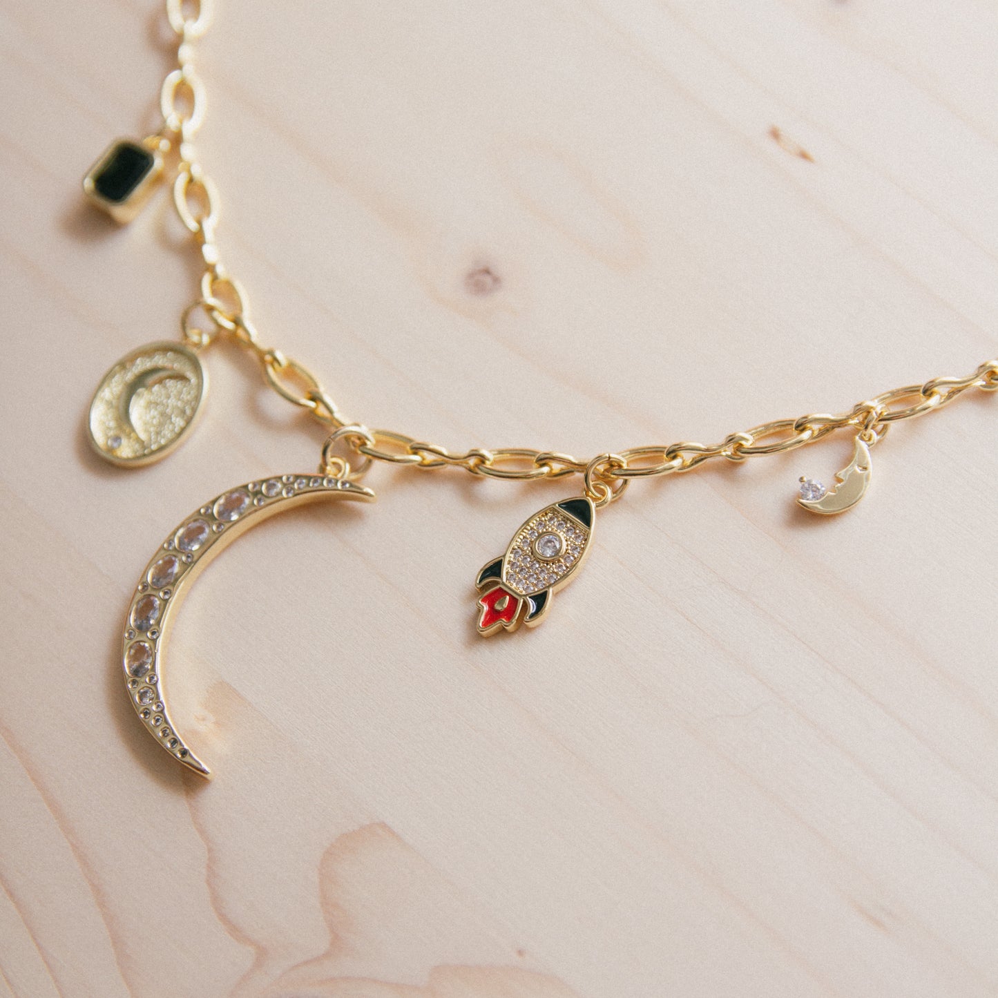 Moon Joy 5 Charm Necklace