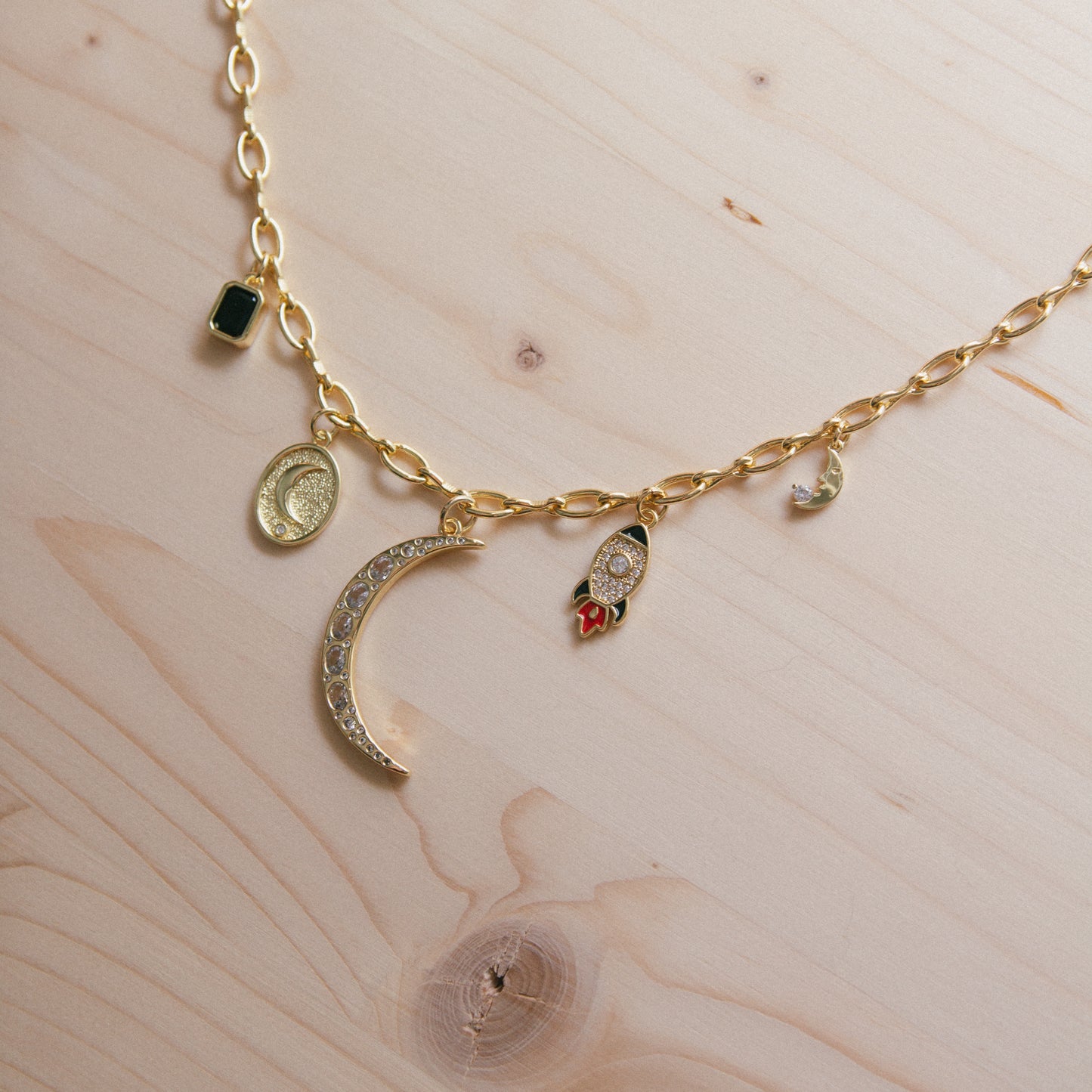 Moon Joy 5 Charm Necklace