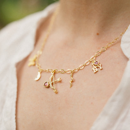 You're On Your Own Kid 5 Charm Necklace